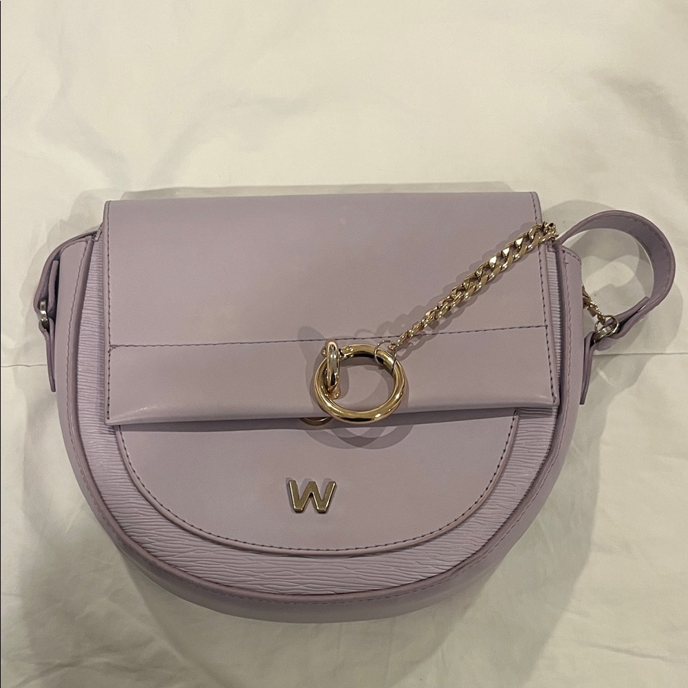 Lavender Crossbody Bag with Gold Chain